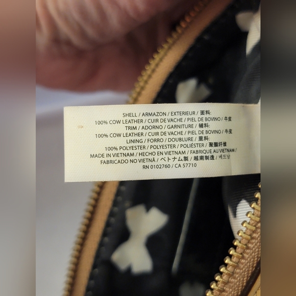 Kate Spade Cow Leather Tan and Black Wristlet - Picture 12 of 13